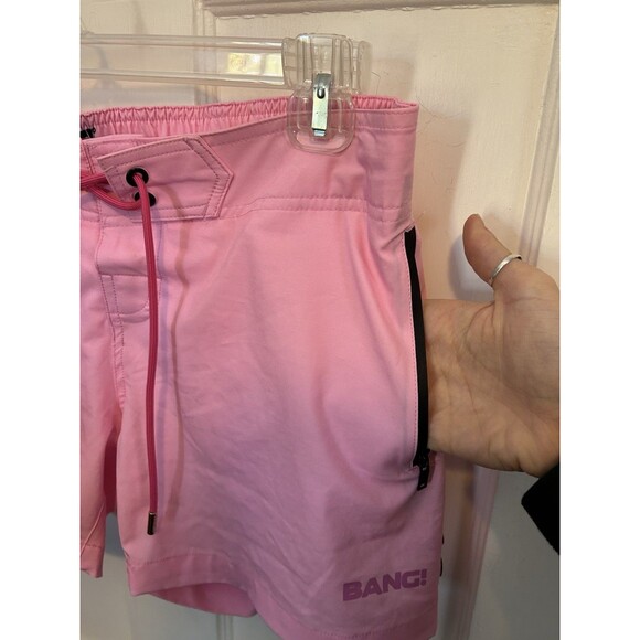 Bang Miami Men’s Large 4” Swim Beach Shorts Neon Pink Drawstring Pockets Lined - Picture 5 of 11